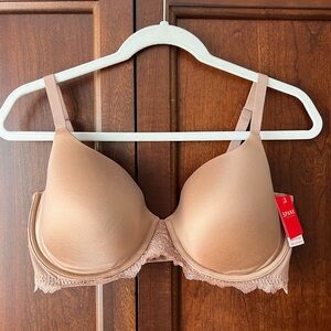 SPANX Women's Nude Lace Trim Undies-Tectable Bra Size 36DD